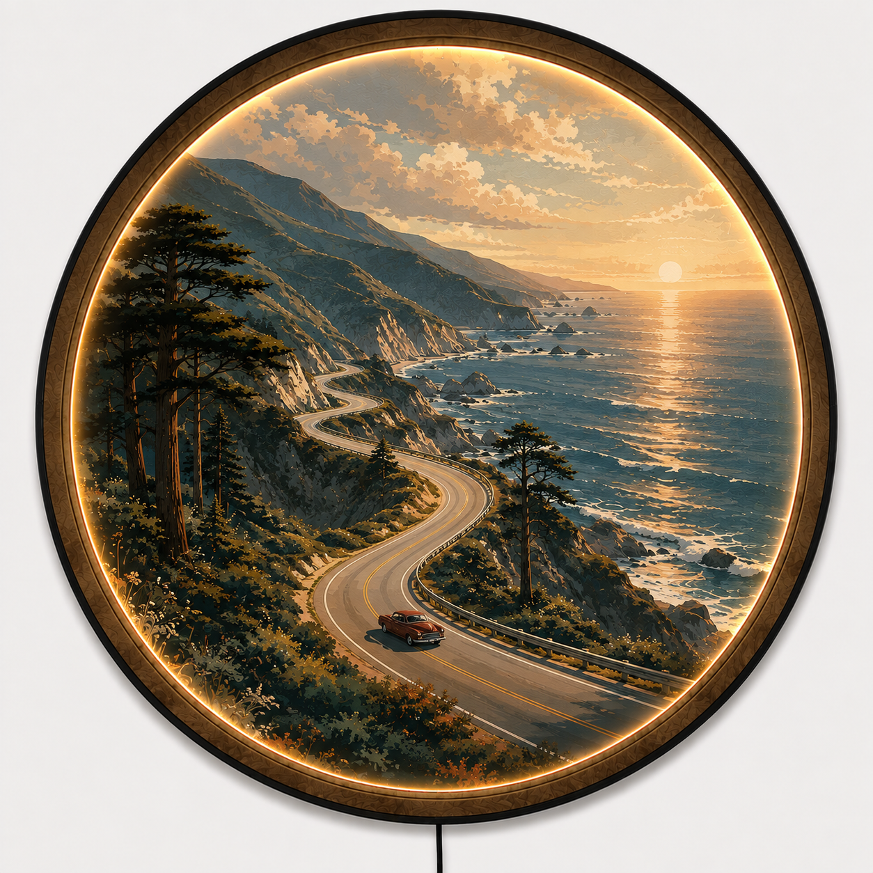 Pacific Highway LED Wall Art – Coastal Road Wall Decor