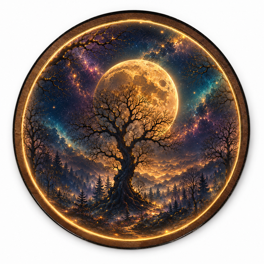 Celestial Moon Tree LED Wall Art – Illuminated Fantasy Acrylic Wall Decor