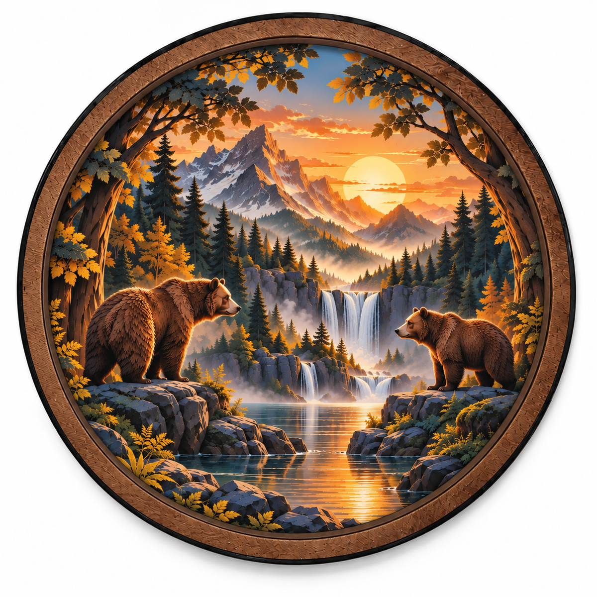 Bear Valley Sunset LED Wall Art – Mountain Wildlife Decor