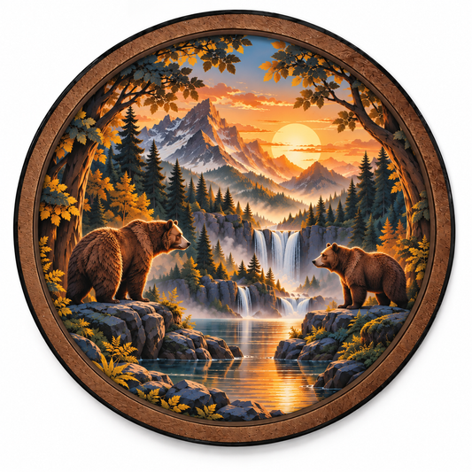 Bear Valley Sunset LED Wall Art – Mountain Wildlife Decor