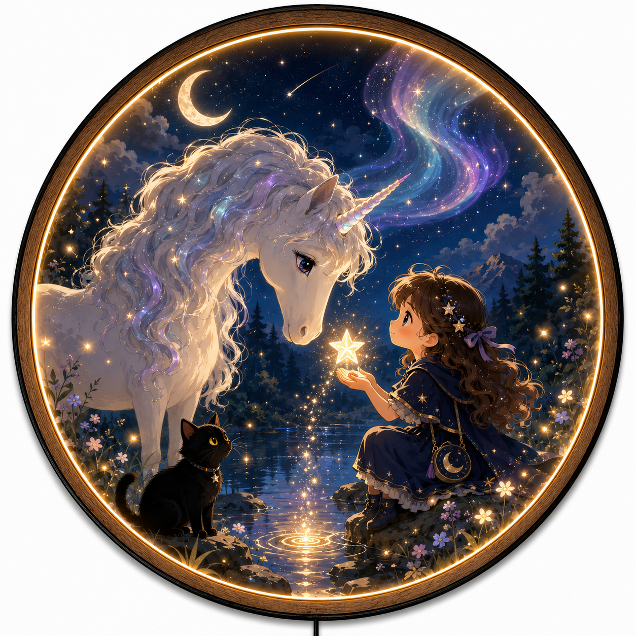 Starlight Promise LED Wall Art – Unicorn & Celestial Night Decor