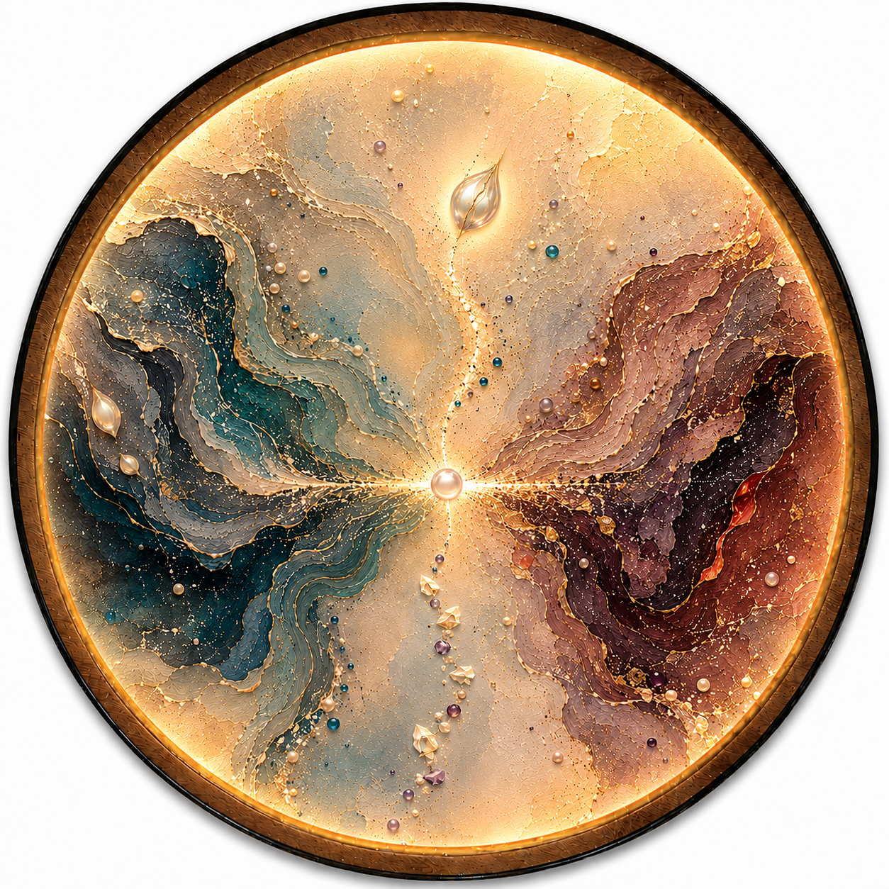 Pearl Convergence LED Wall Art – Modern Fluid Art Decor