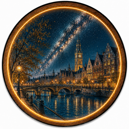 Starlit European Canal LED Wall Art – City Night Decor