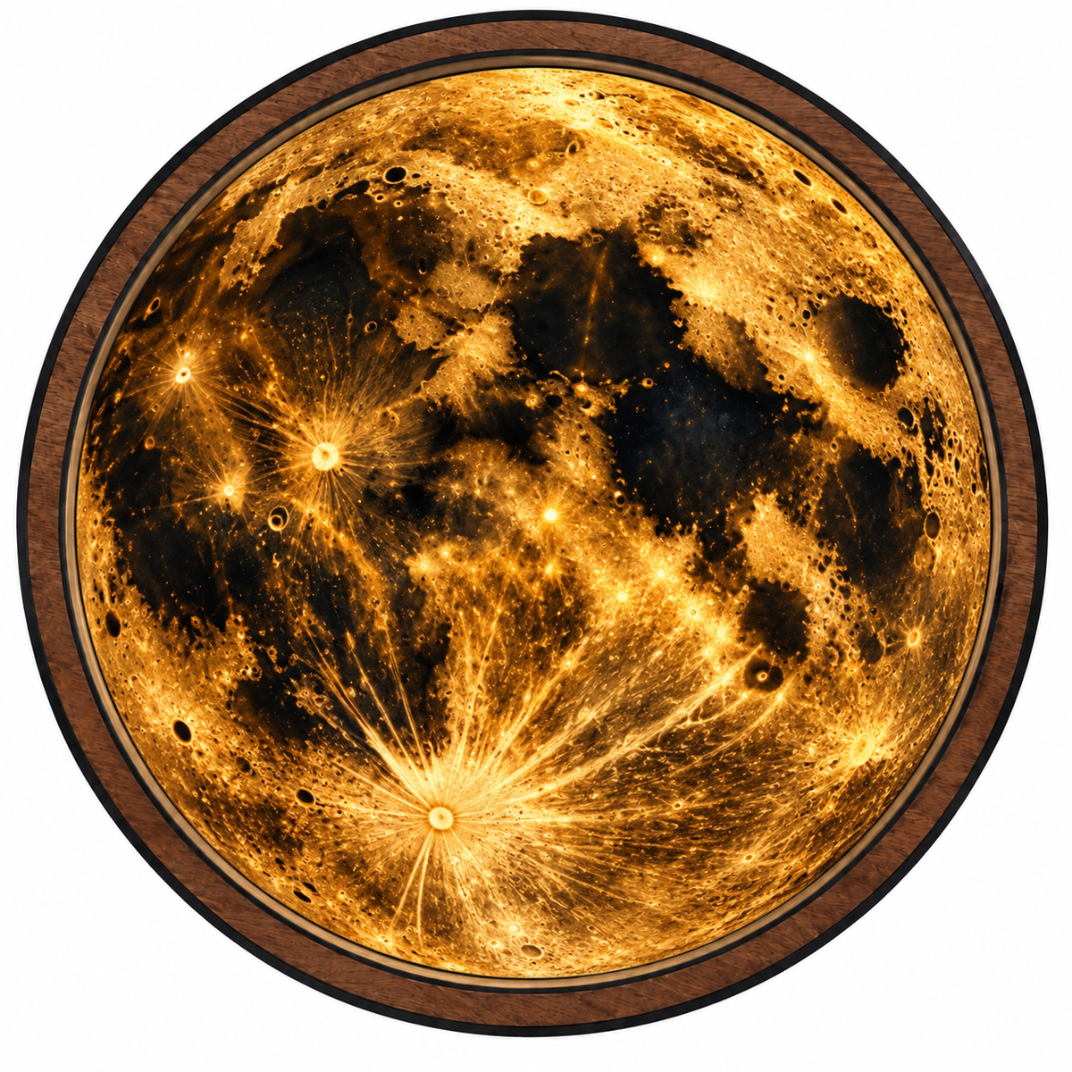 Golden Moon – Lunar Surface LED Wall Art