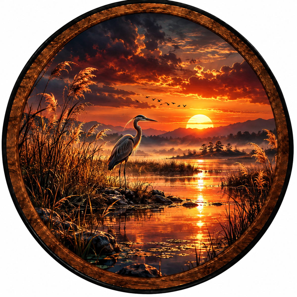 Handcrafted LED Wall Art | Sunset Lake Decor