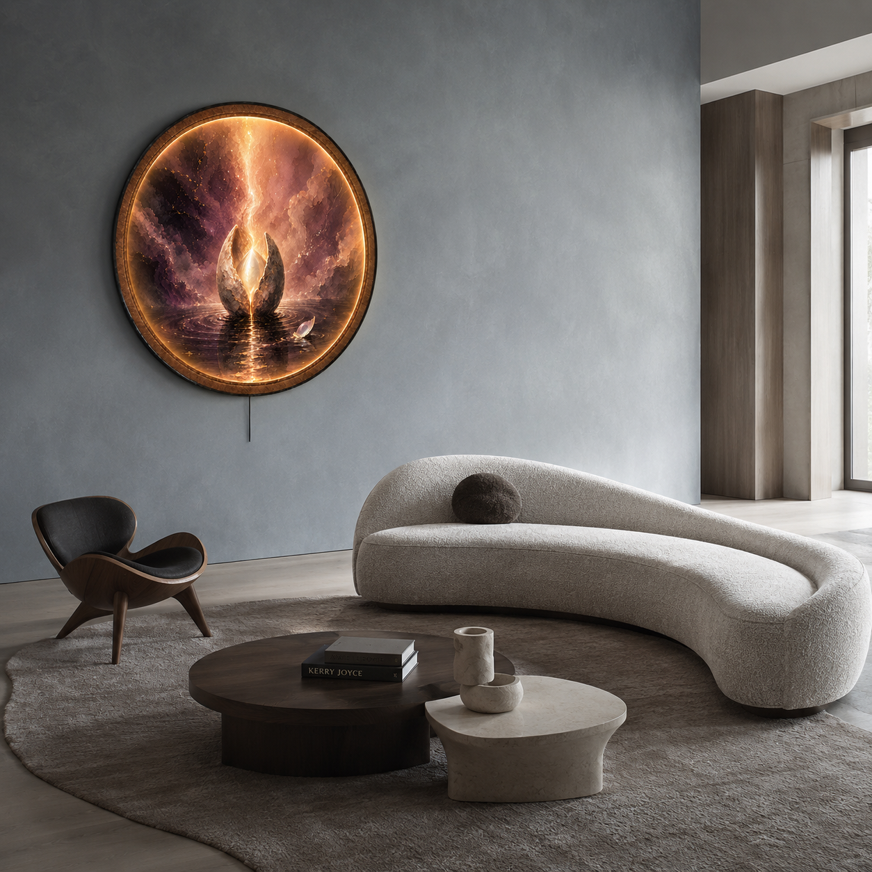 Inner Awakening LED Wall Art – Spiritual Luxury Round Decor