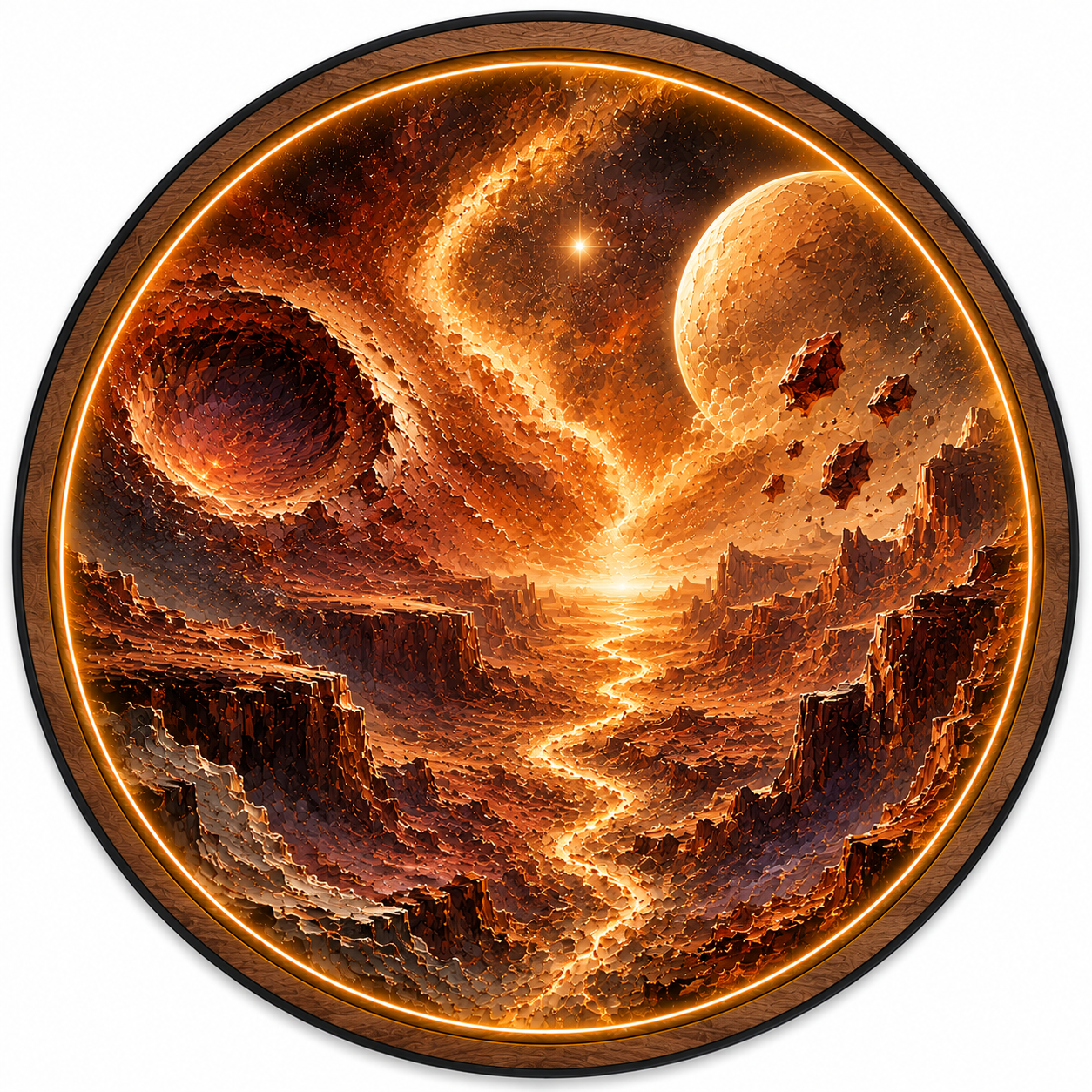 Emberworld Horizon LED Wall Art – Cosmic Desert Landscape