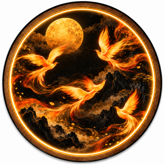 Phoenix Moonlight LED Wall Art – Fiery Fantasy Wall Decor