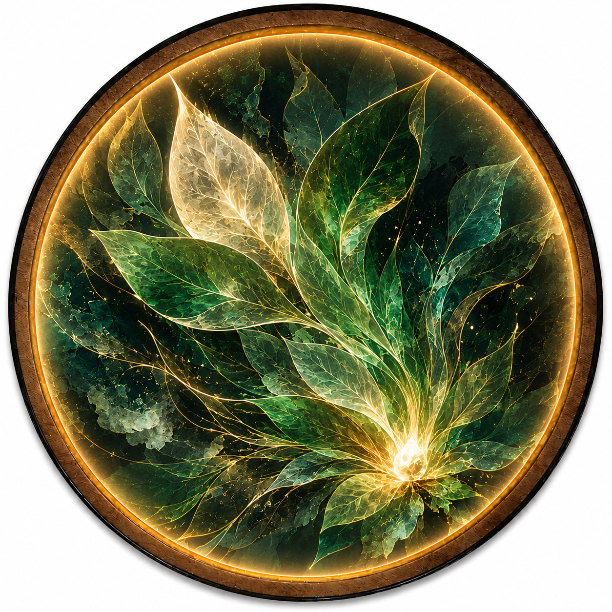 Luminous Leaves LED Wall Art – Emerald Botanical Decor