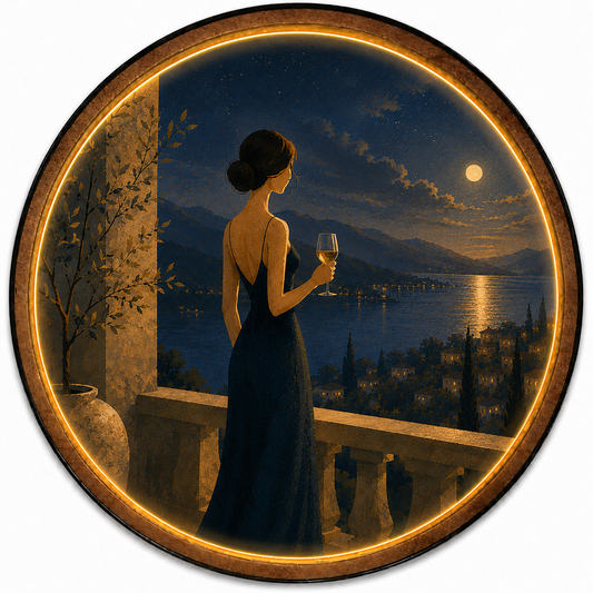 Moonlit Lake Balcony LED Wall Art – Elegant Night View Acrylic Decor