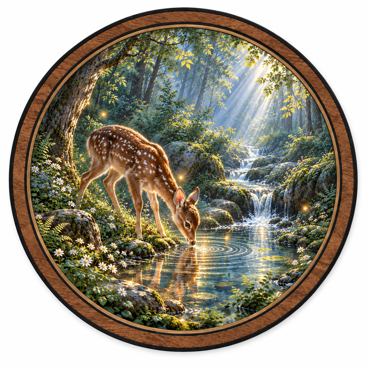 Fawn Forest Stream – Enchanted Woodland LED Wall Art