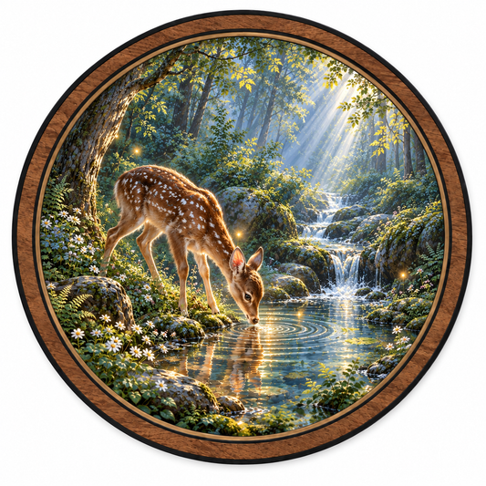 Fawn Forest Stream – Enchanted Woodland LED Wall Art