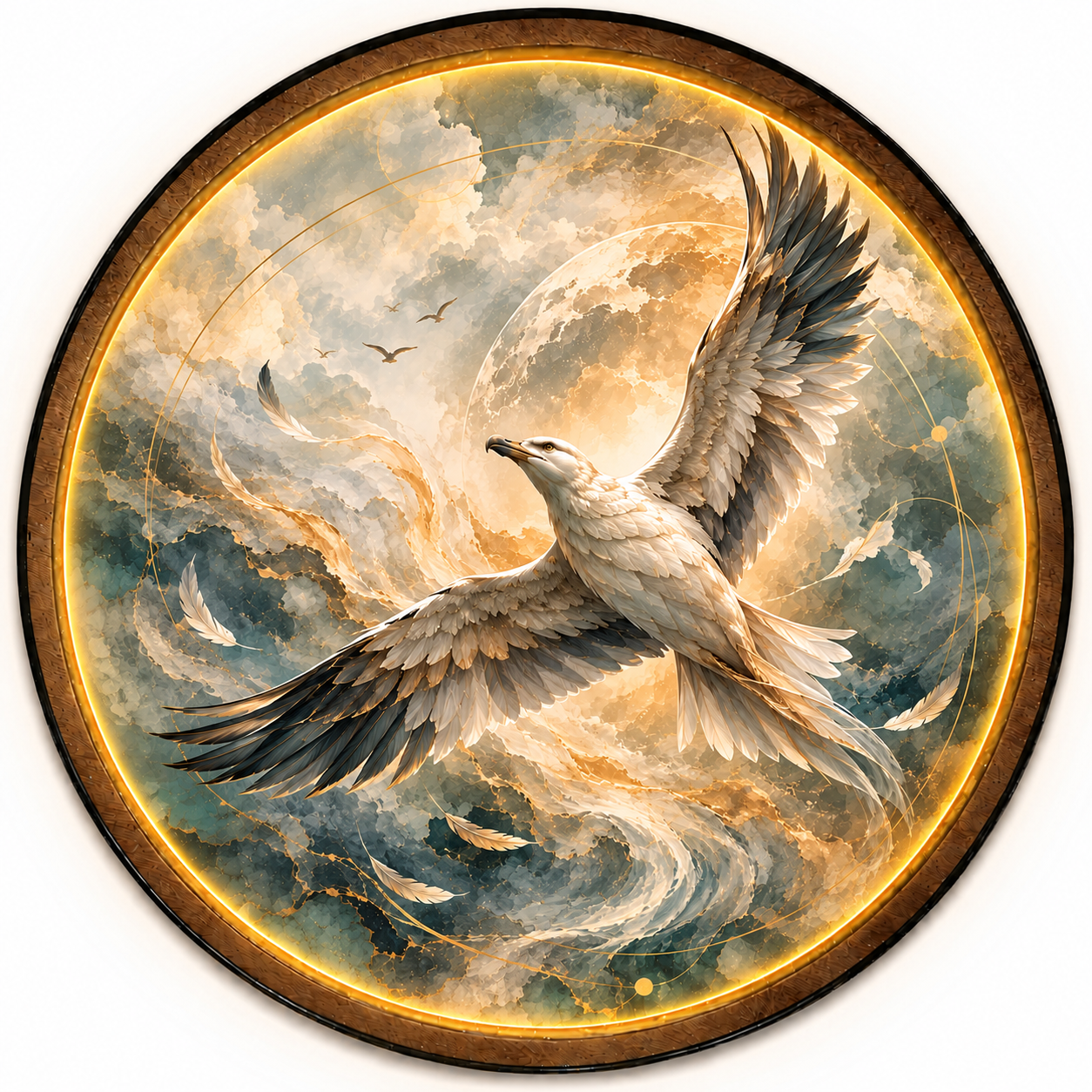 Celestial Ascent LED Wall Art – Illuminated Eagle Wall Decor