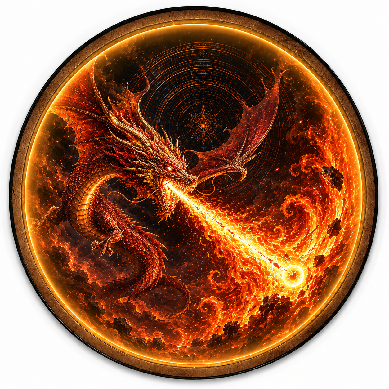 Inferno Dragon LED Wall Art – Fire Breathing Dragon Decor