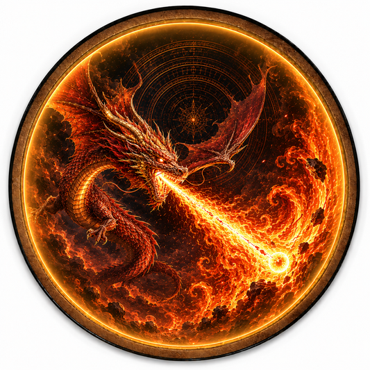 Inferno Dragon LED Wall Art – Fire Breathing Dragon Decor