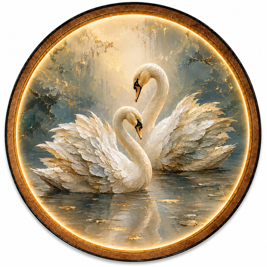 Eternal Grace Swan LED Wall Art – Luxury Romantic Decor