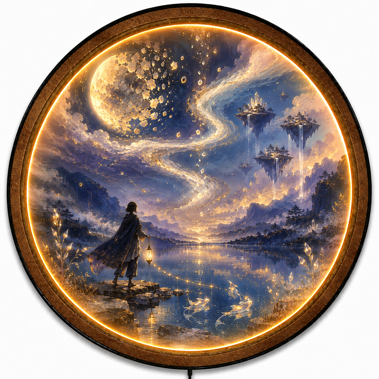 Path Beyond the Moon LED Wall Art – Celestial Fantasy Landscape