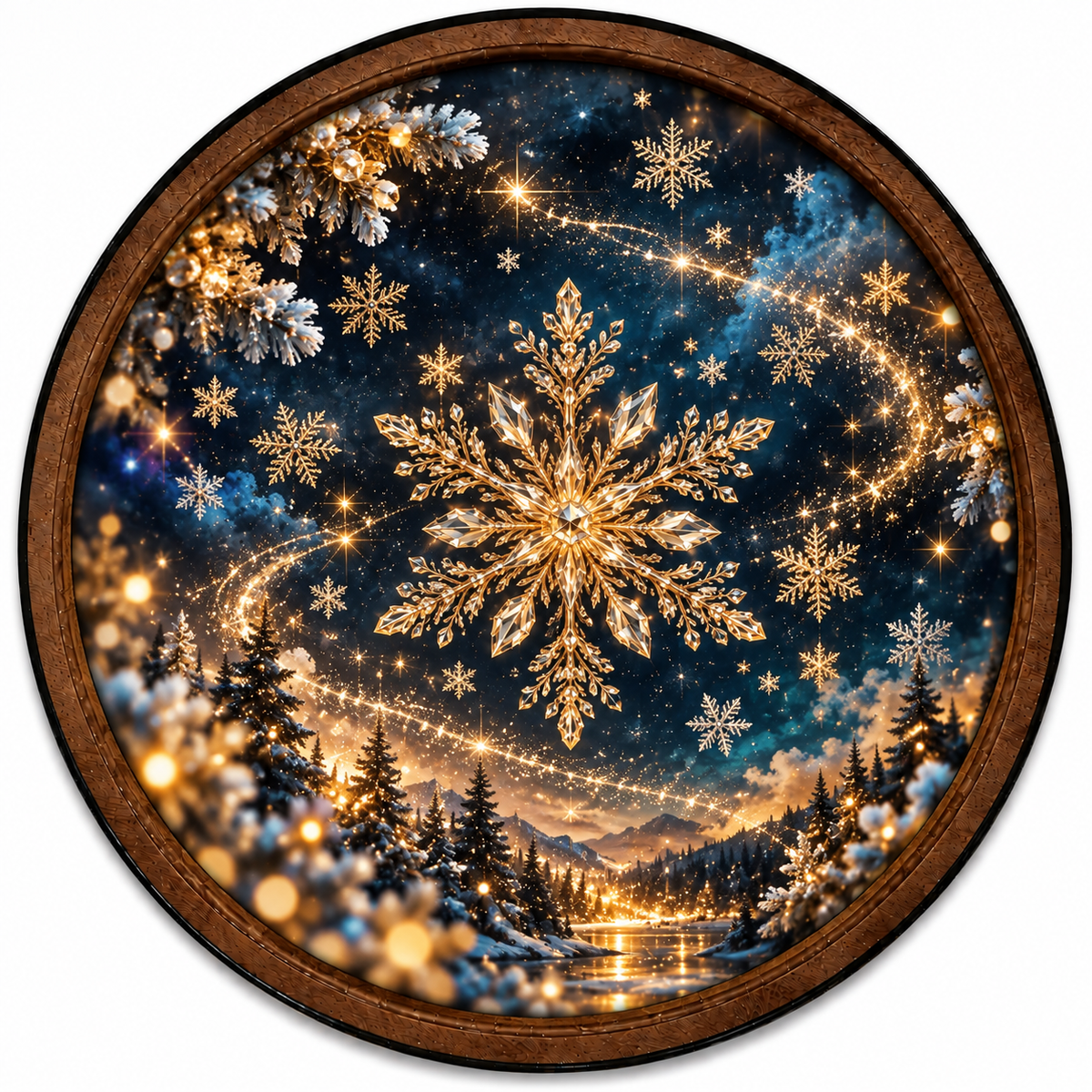 Celestial Christmas Snowflake LED Wall Art – Winter Magic