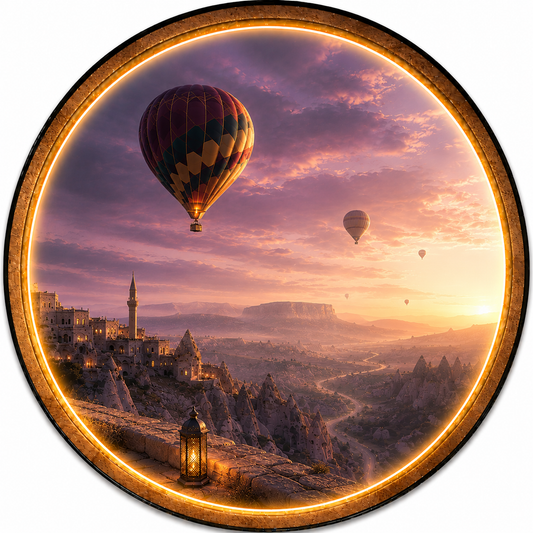 Cappadocia Dreamscape LED Wall Art – Hot Air Balloon View