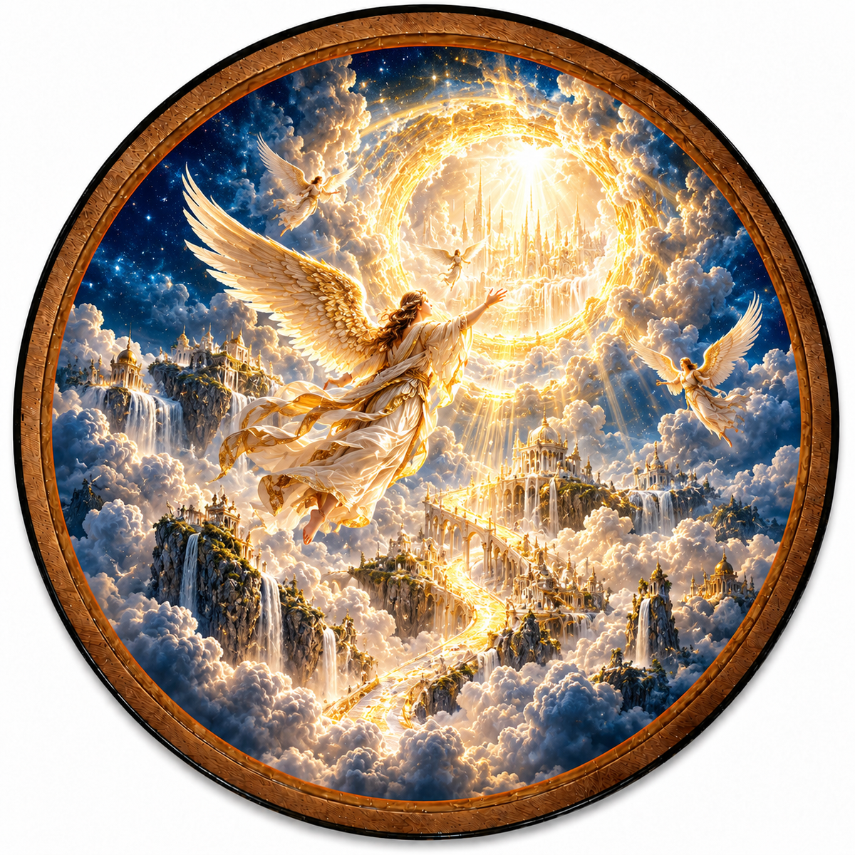 Ascension to Heaven – Handcrafted Angel LED Wall Art