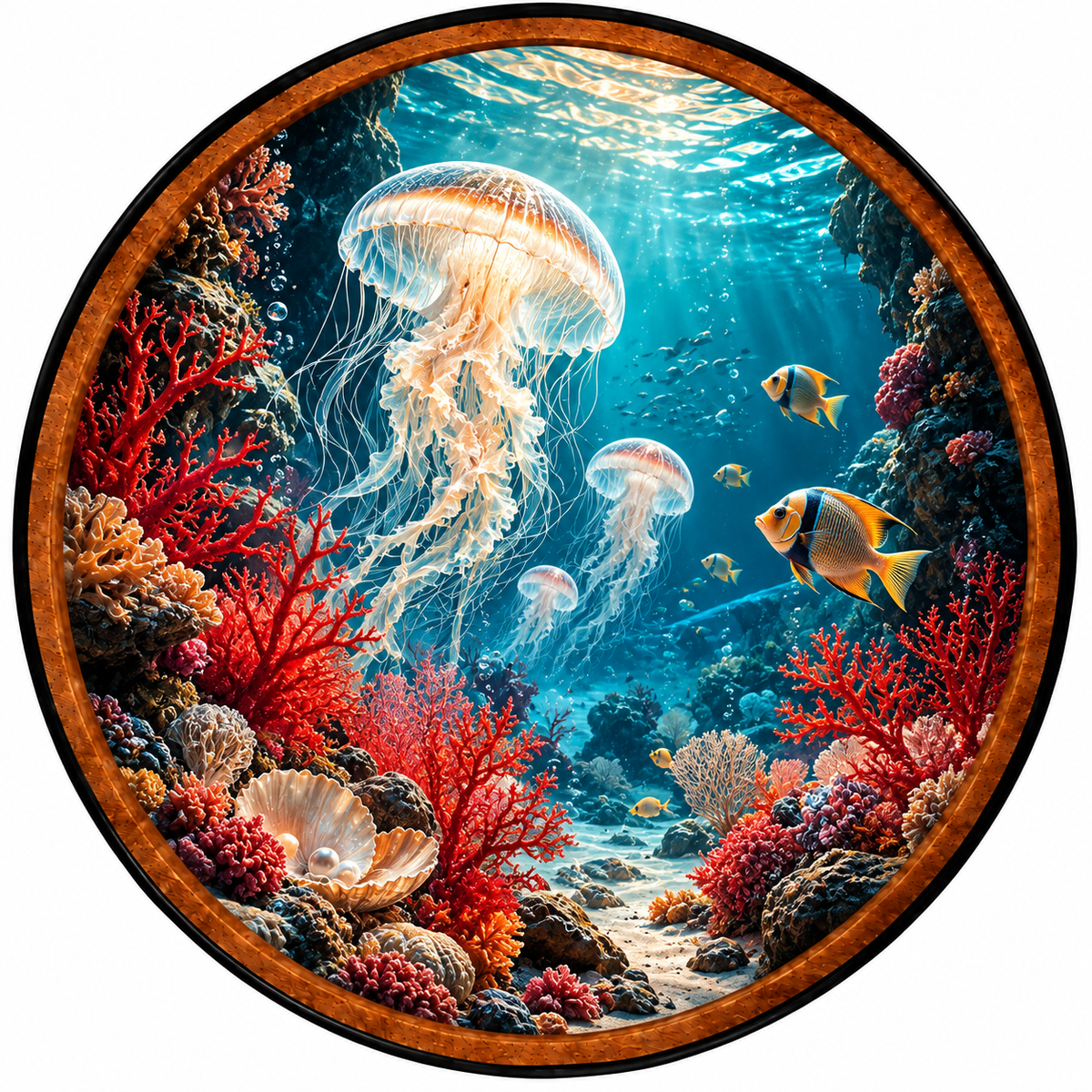 Ocean's Enchanted Glow – Handcrafted LED Wall Art
