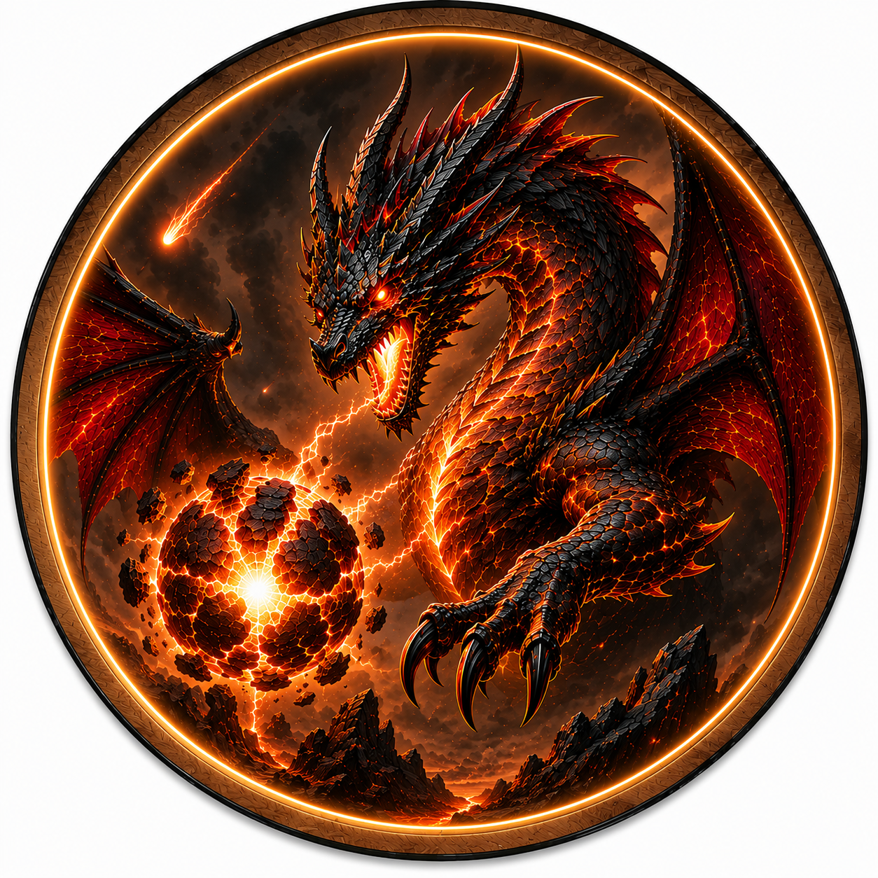 Inferno Dragon LED Wall Art – Volcanic Fire Fantasy Decor