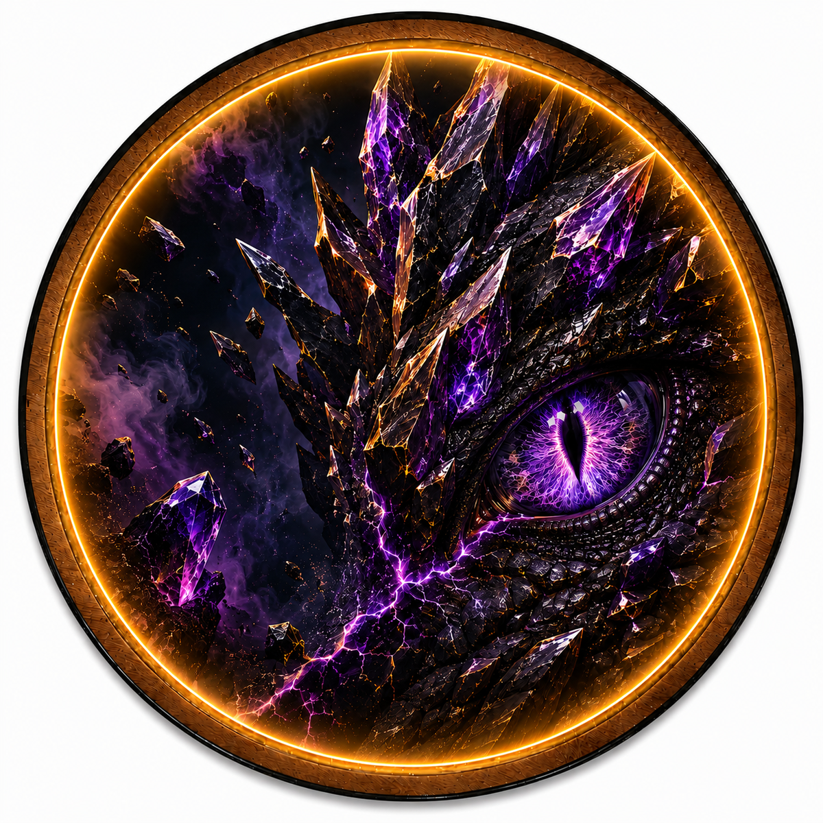Voidshard Dragon Eye LED Wall Art – Purple Crystal Fantasy Decor