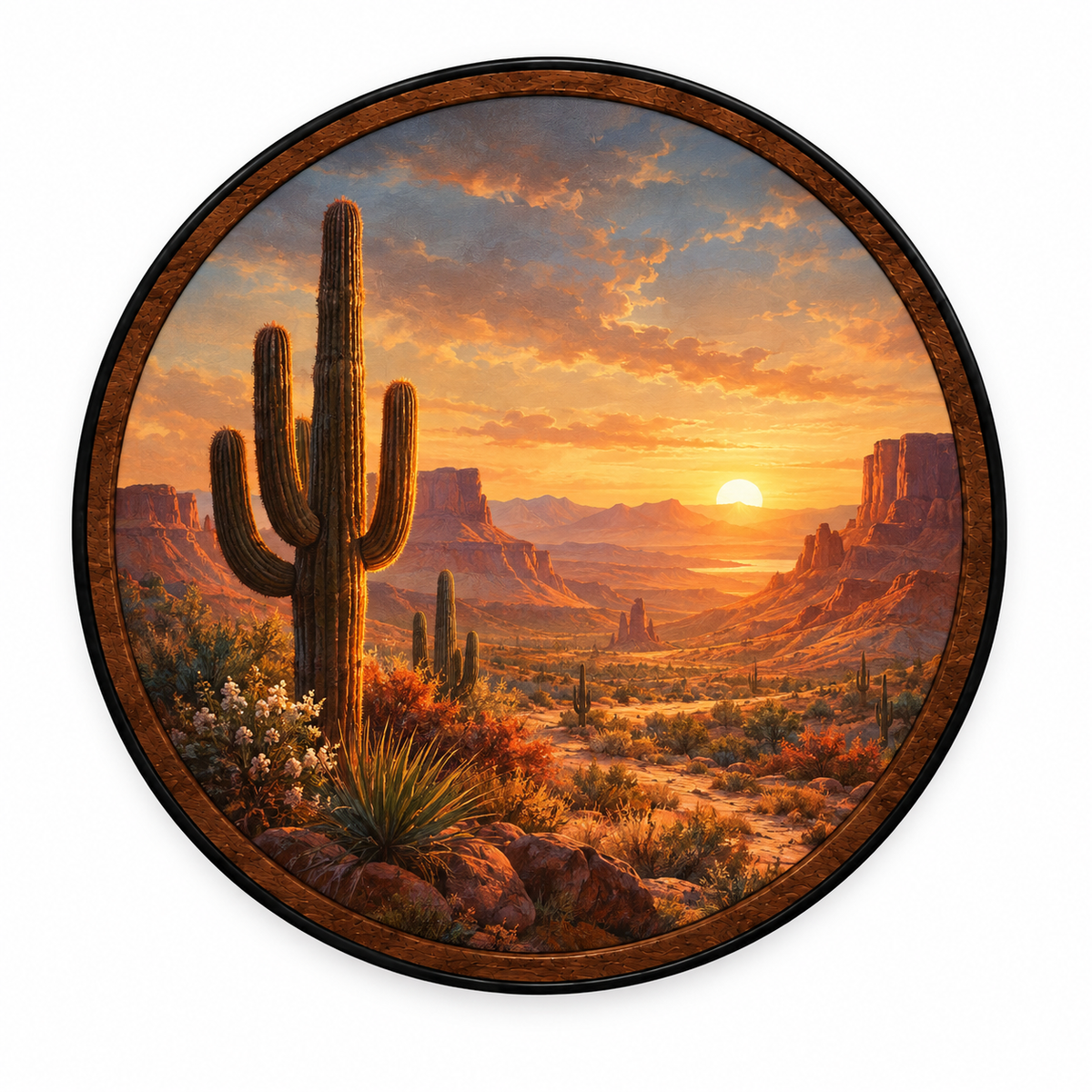Desert Golden Hour – Handcrafted LED Wall Art
