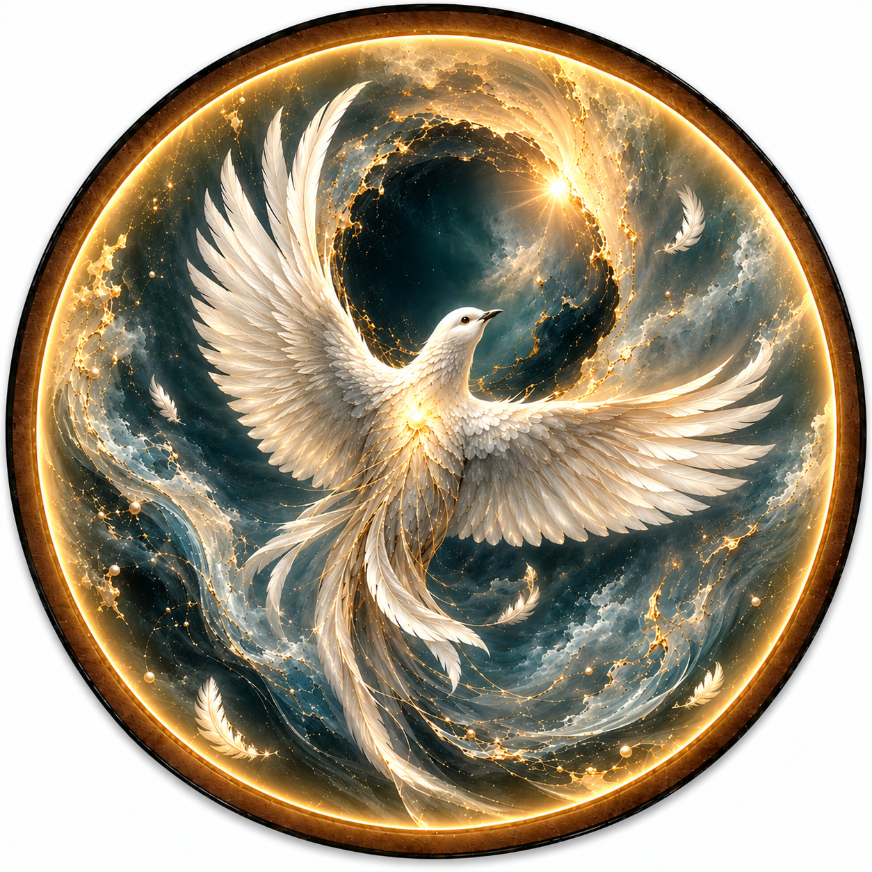 Celestial Dove LED Wall Art – Wings of Light Cosmic Decor