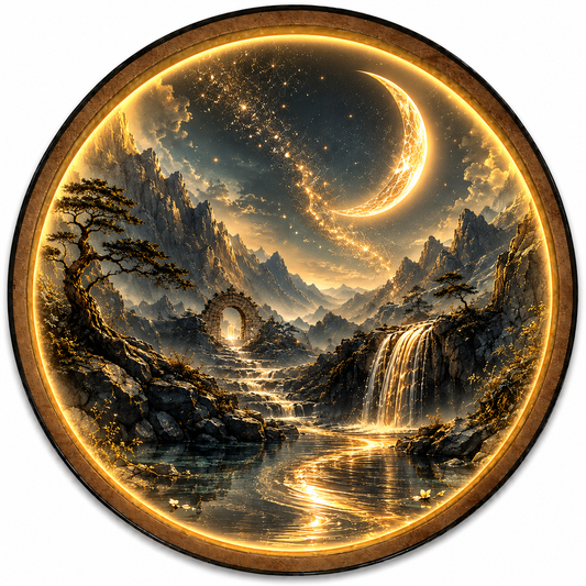 Moonlit Passage LED Wall Art – Celestial Mountain Nature Decor