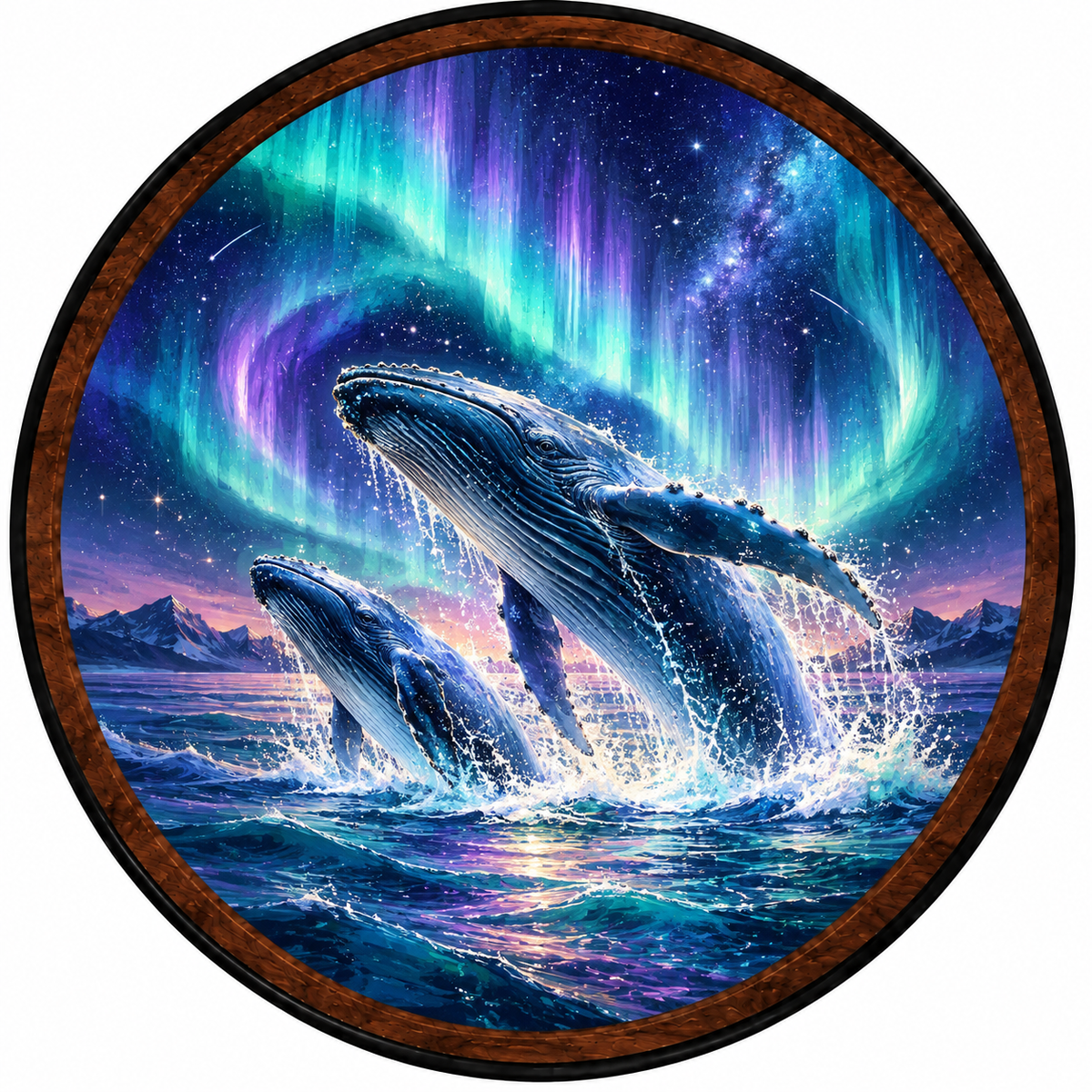 Aurora Whales – Handcrafted LED Wall Art