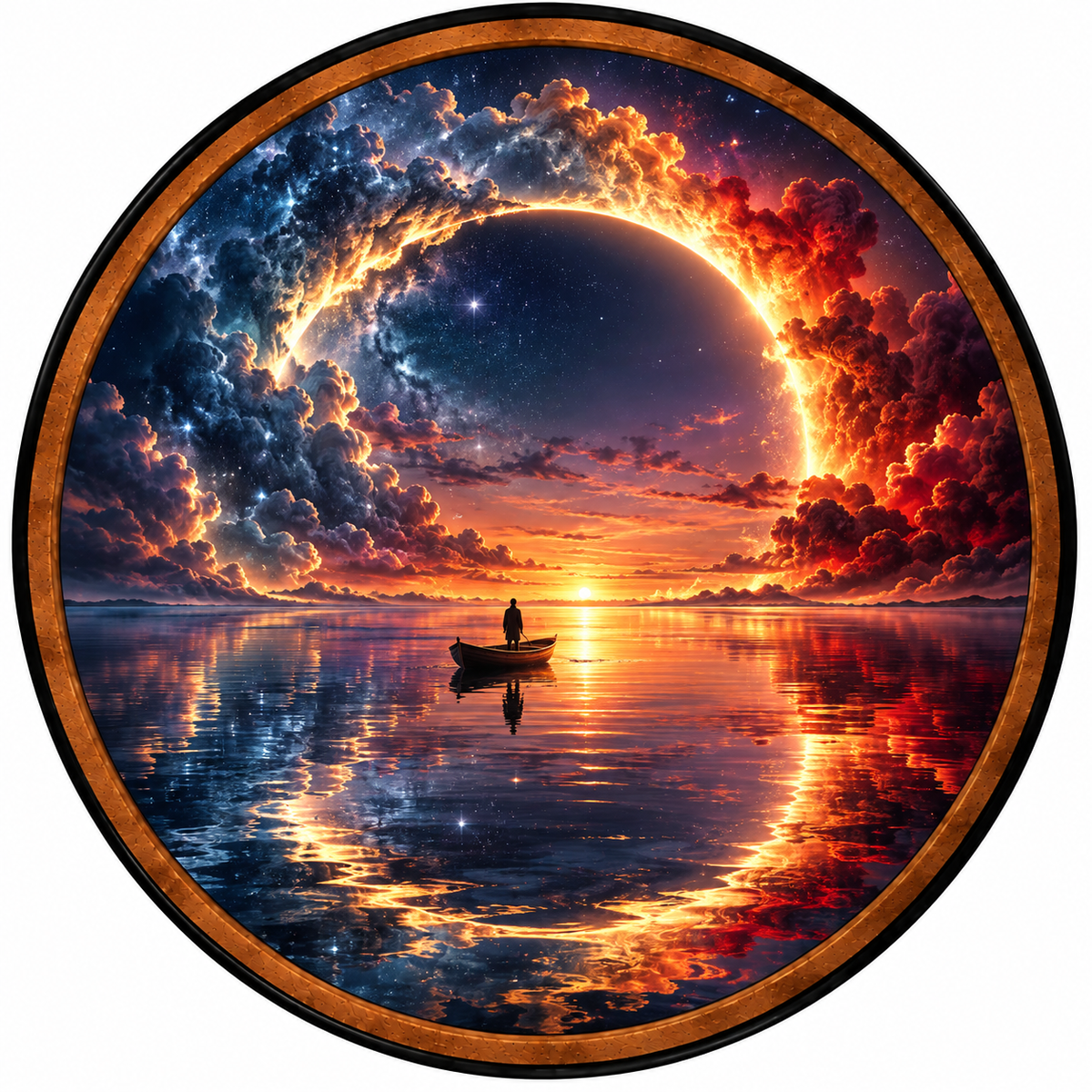 Eclipse Horizon – Handcrafted LED Wall Art | Cosmic Sunset & Celestial Eclipse Artwork