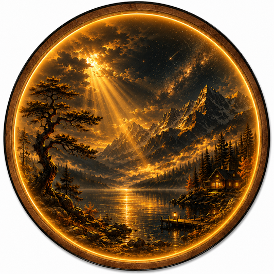 Heavenly Passage LED Wall Art – Mountain Lake Nature Decor