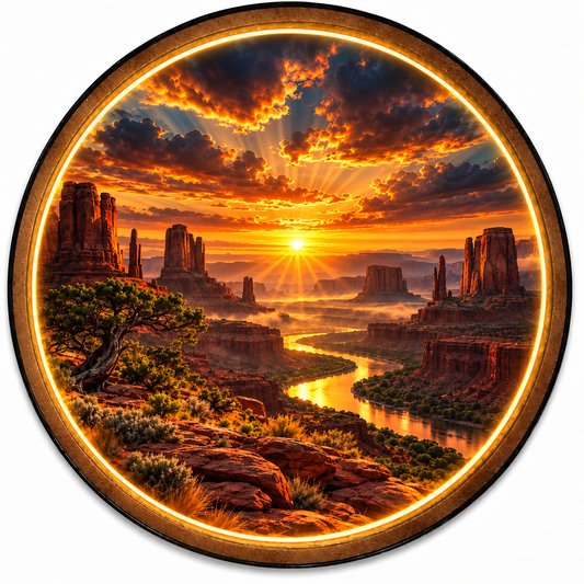 Desert Horizon LED Wall Art – Southwest Canyon Sunset Decor