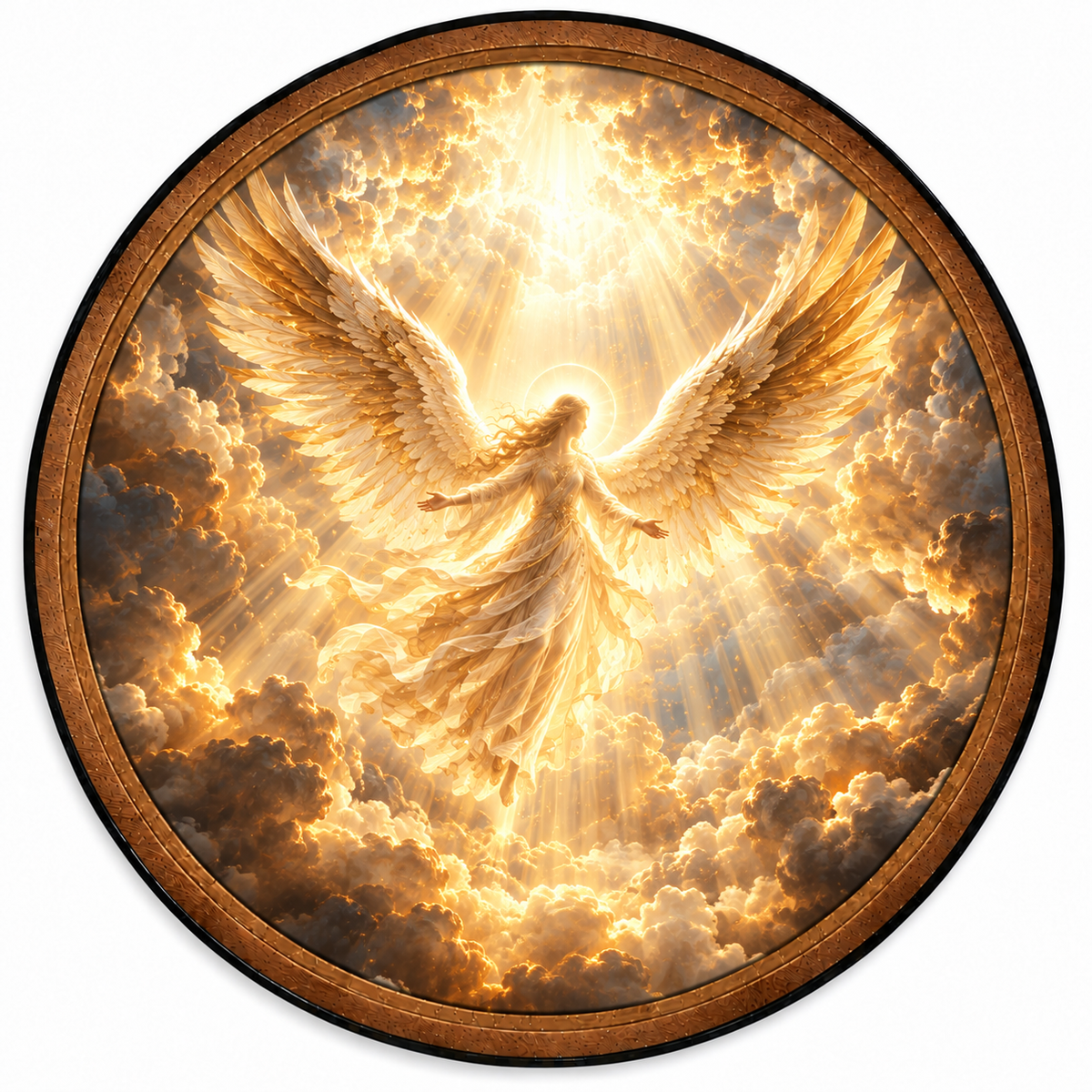 Handcrafted Golden Angel LED Wall Art – Heavenly Guardian Angel Wings Christian