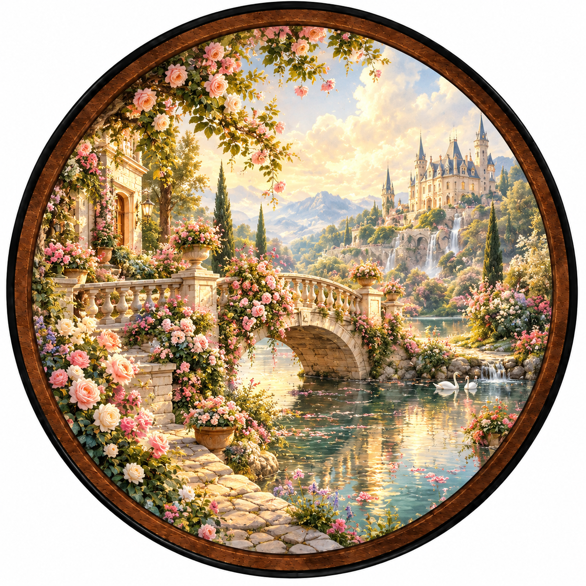 The Rosewood Passage – Handcrafted LED Wall Art
