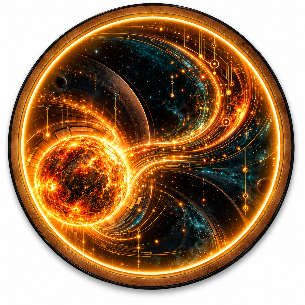 Solar Nexus LED Wall Art – Futuristic Cosmic Lighted Decor