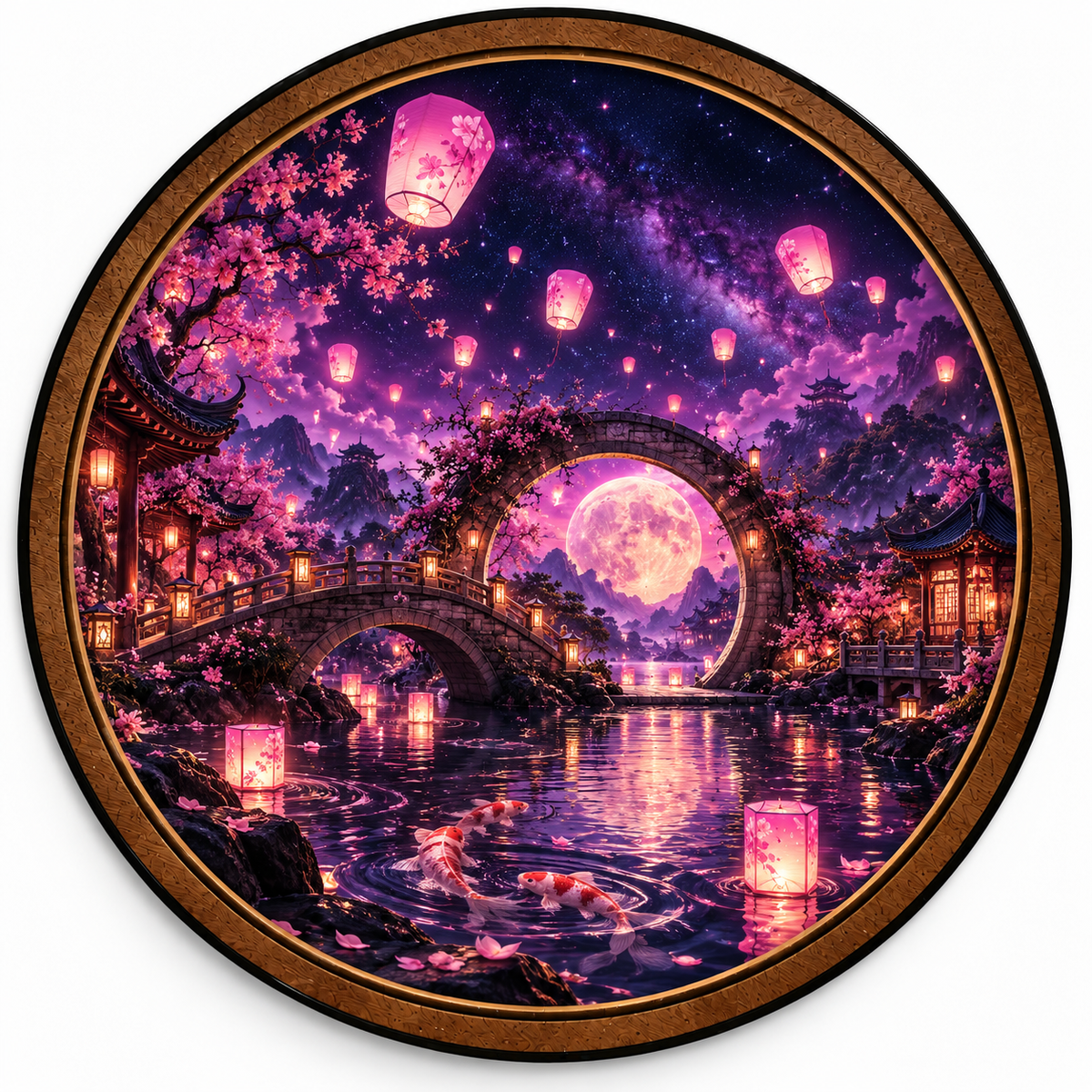 Celestial Elemental Dragon – Fantasy Round LED Wall Art