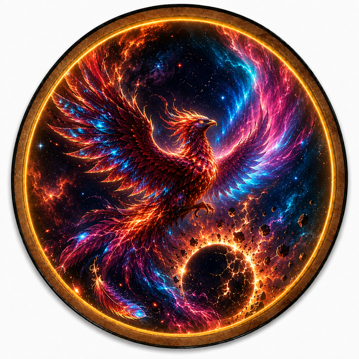 Novaheart Phoenix LED Wall Art – Celestial Firebird Decor