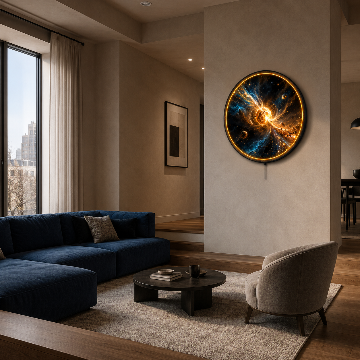Eclipse Forge LED Wall Art – Cosmic Starburst Space Decor