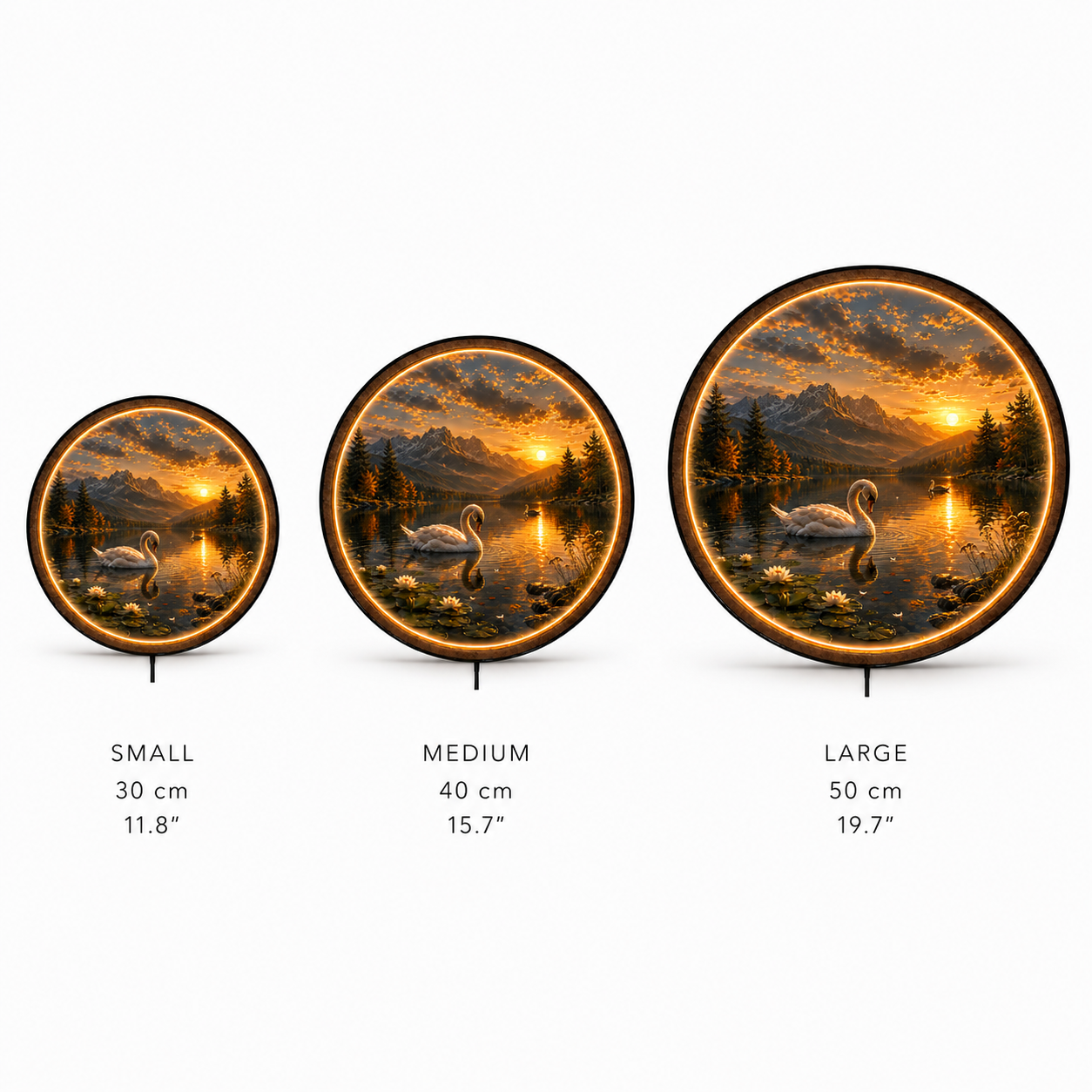 Golden Swan Serenity LED Wall Art – Illuminated Glow Lake Acrylic Wall Decor