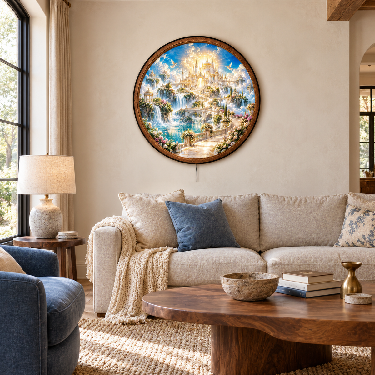 Handcrafted Heavenly Garden Paradise LED Wall Art