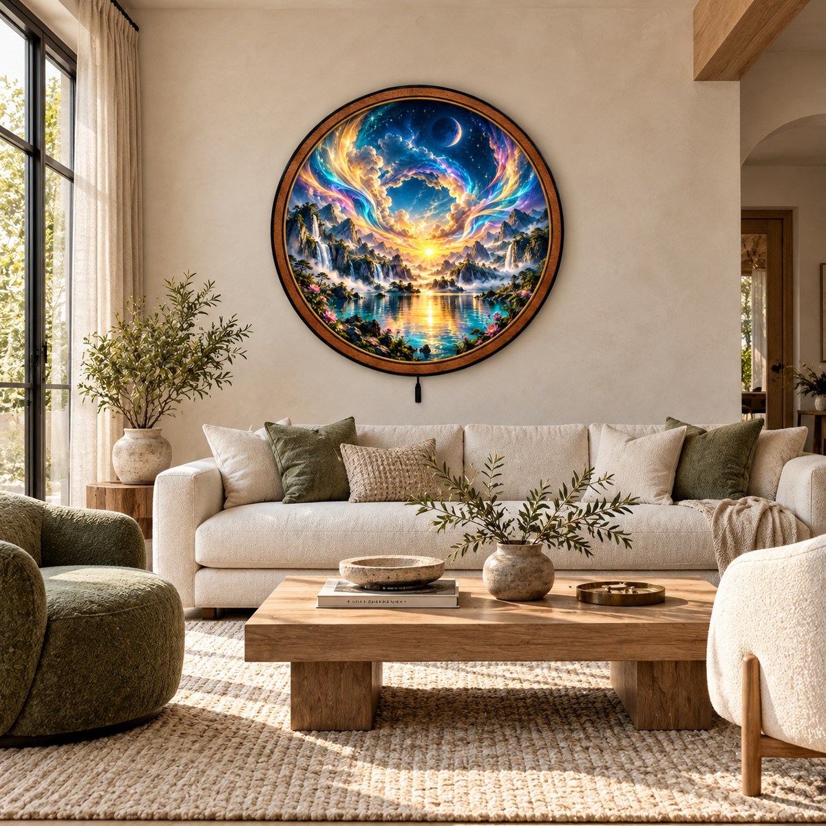 Celestial Paradise Portal Circular LED Wall Art