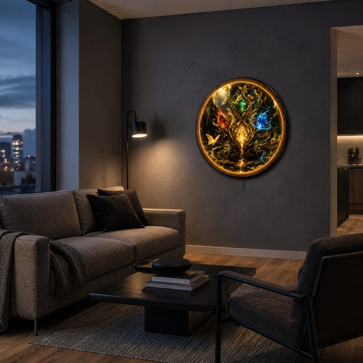 Everglow Relic LED Wall Art – Enchanted Forest Crystal Decor