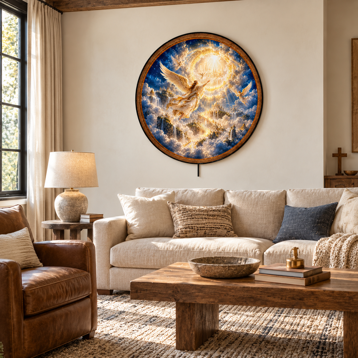 Ascension to Heaven – Handcrafted Angel LED Wall Art