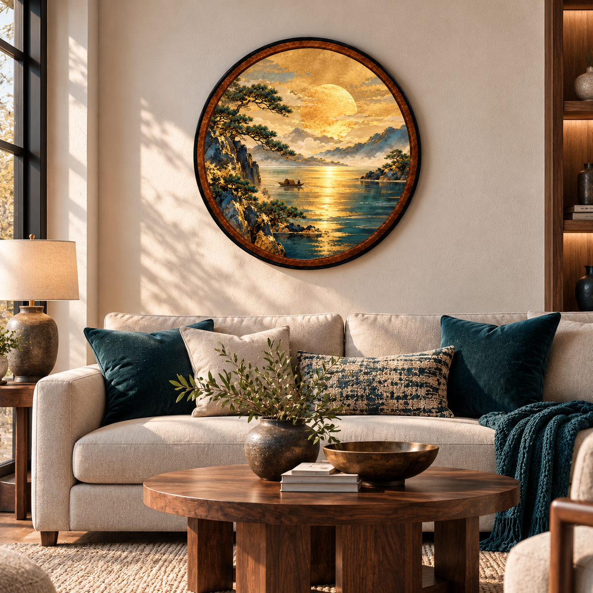 Golden Stillness – Handcrafted LED Wall Art