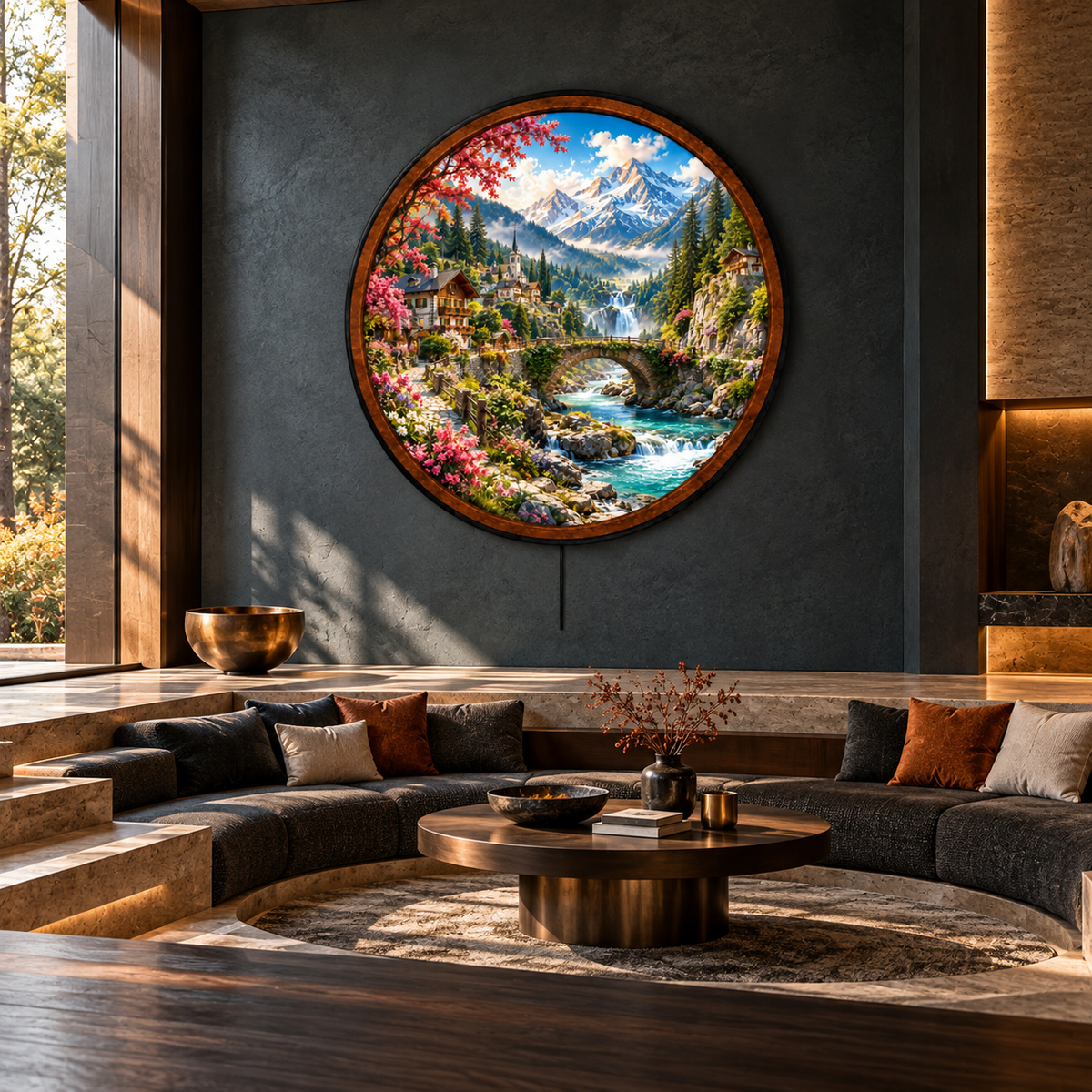 Alpine Spring Paradise – Handcrafted LED Wall Art