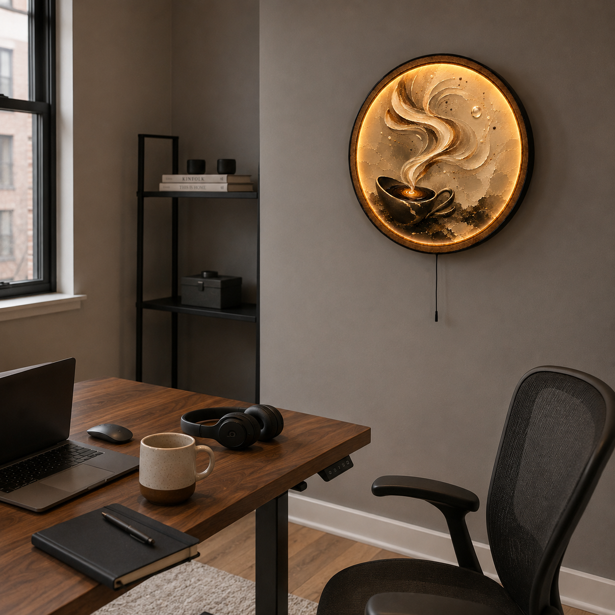 Coffee Aroma LED Wall Art – Morning Ritual Kitchen Decor