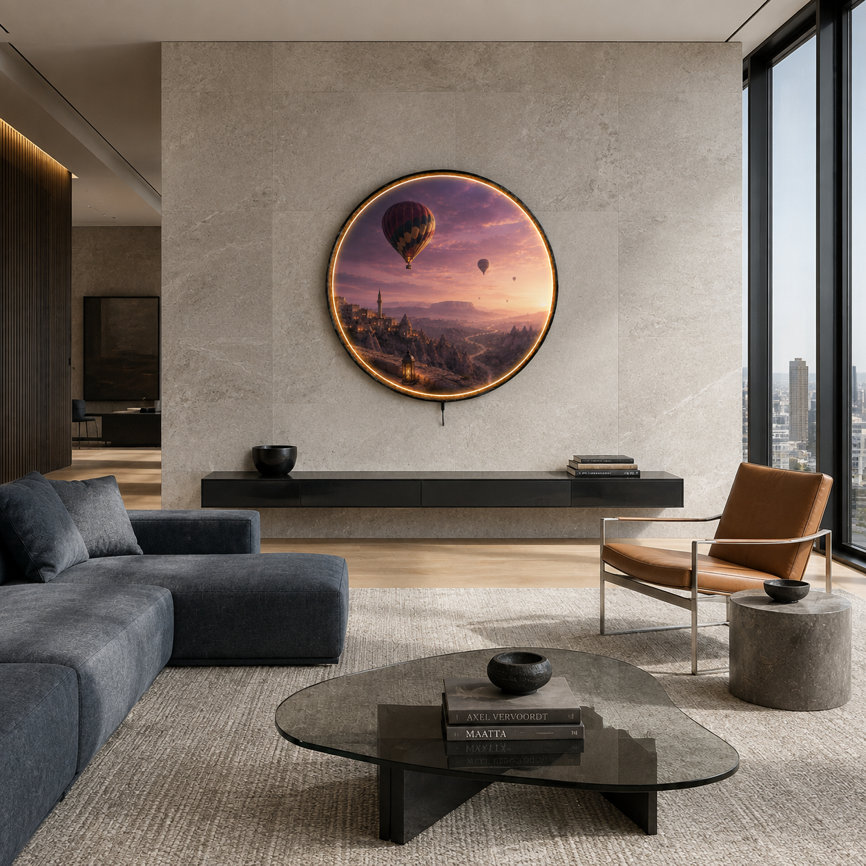 Cappadocia Dreamscape LED Wall Art – Hot Air Balloon View