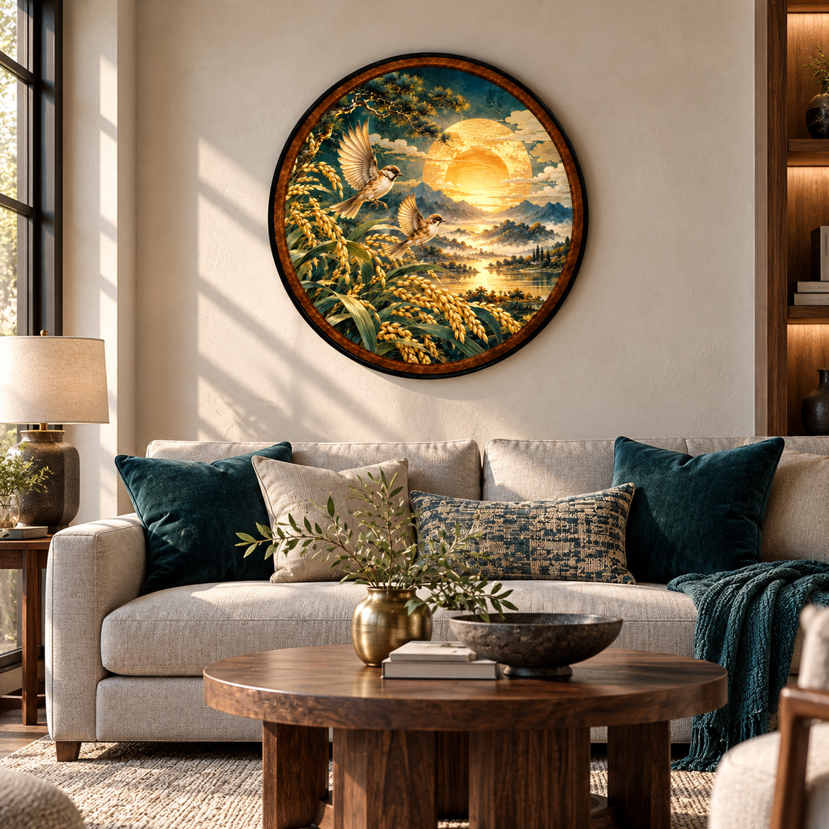 Birds & Sunset Landscape – Handcrafted LED Wall Art